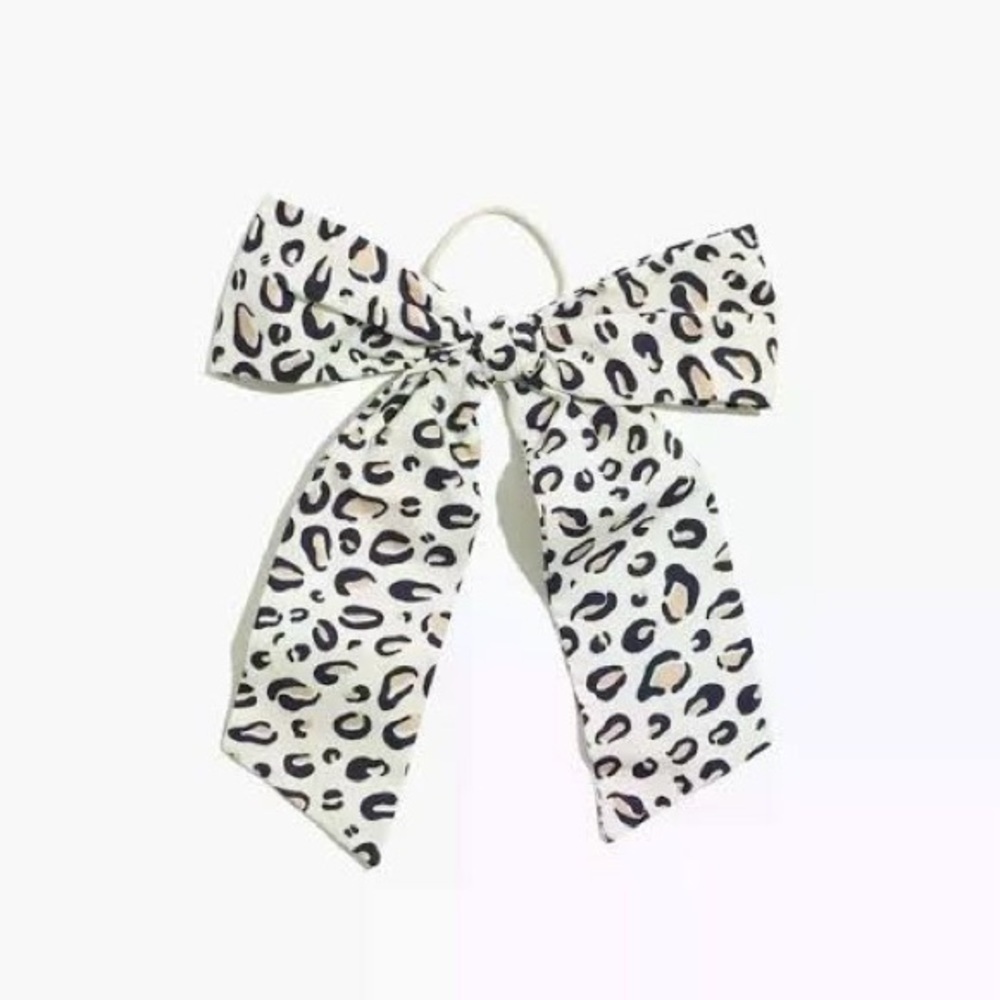 Madewell NEW Oversized Spring Leopard Animal Antique Cream Print Hair Tie